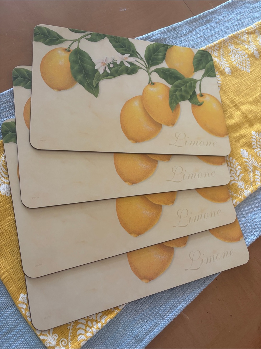 Lemon Limone Decorative Hard Board Placemats - Set of 4